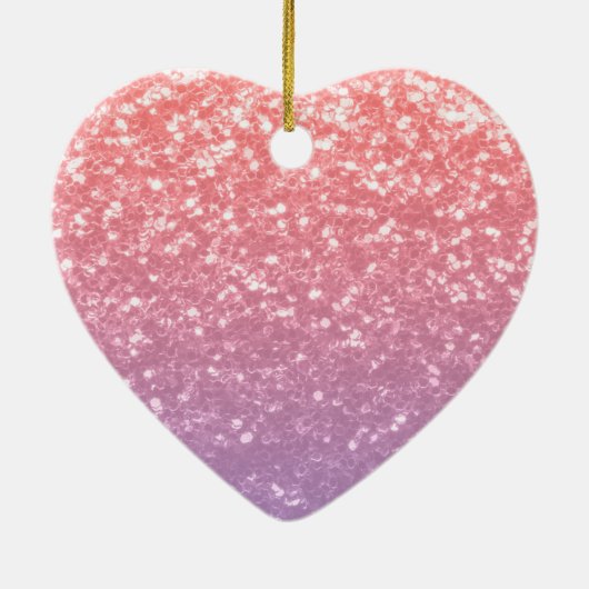 Roos roze paarse lavendel faux schittert glitters keramisch ornament (Achterkant)