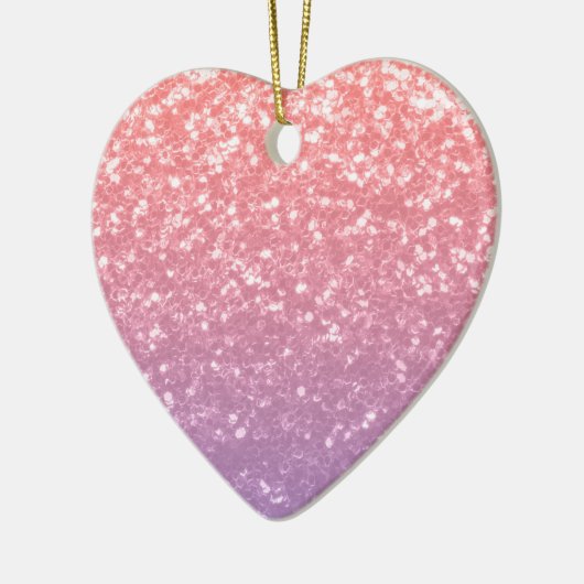 Roos roze paarse lavendel faux schittert glitters keramisch ornament (Links)