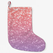 Roos roze paarse lavendel faux schittert glitters kleine kerstsok (Voorkant)