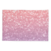 Roos roze paarse lavendel faux schittert glitters kussensloop (Achterkant)