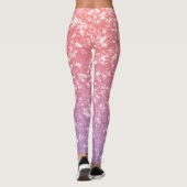 Roos roze paarse lavendel faux schittert glitters leggings (Achterkant)