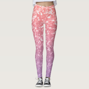 Roos roze paarse lavendel faux schittert glitters leggings