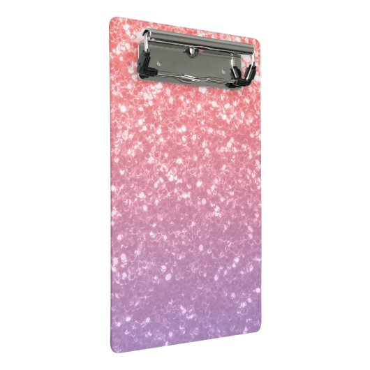 Roos roze paarse lavendel faux schittert glitters mini klembord (Schuin)