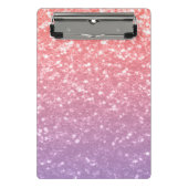 Roos roze paarse lavendel faux schittert glitters mini klembord (Voorkant)