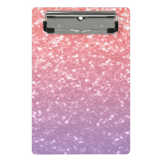 Roos roze paarse lavendel faux schittert glitters mini klembord (Voorkant)