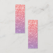 Roos roze paarse lavendel faux schittert glitters mini visitekaartje (Voorkant / Achterkant)