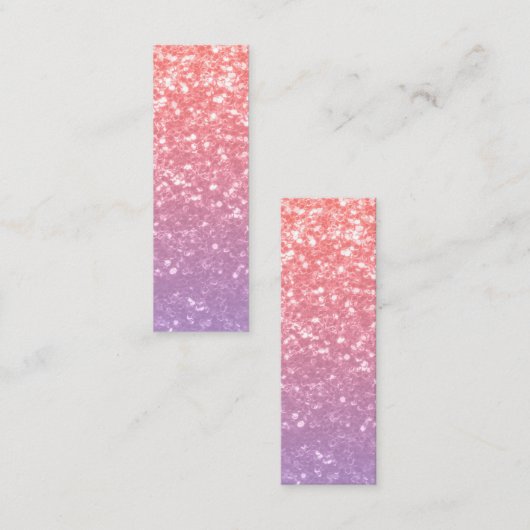 Roos roze paarse lavendel faux schittert glitters mini visitekaartje (Voorkant / Achterkant)