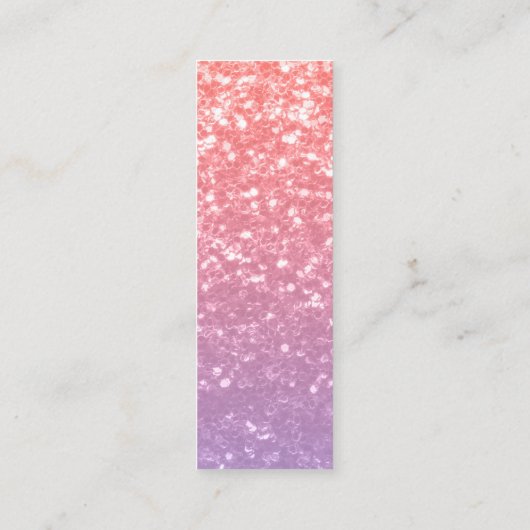 Roos roze paarse lavendel faux schittert glitters mini visitekaartje (Achterkant)