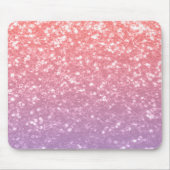 Roos roze paarse lavendel faux schittert glitters muismat (Voorkant)