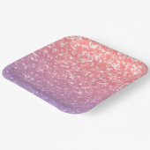 Roos roze paarse lavendel faux schittert glitters papieren bordje (Gebogen)