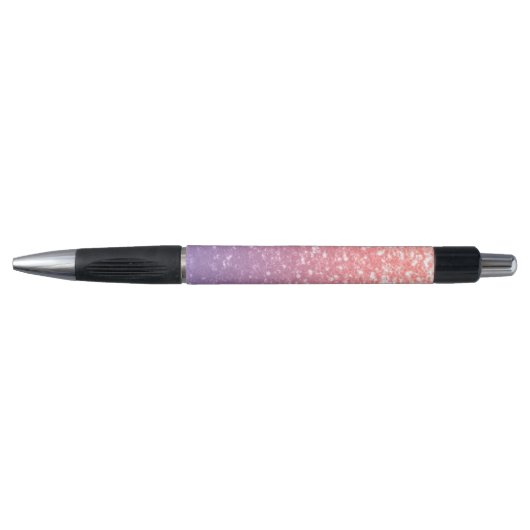 Roos roze paarse lavendel faux schittert glitters pen (Voorkant)