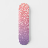 Roos roze paarse lavendel faux schittert glitters persoonlijk skateboard (Voorkant)