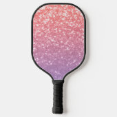 Roos roze paarse lavendel faux schittert glitters pickleball paddle (Achterkant)
