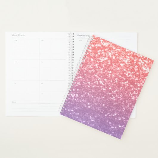 Roos roze paarse lavendel faux schittert glitters planner (Display)