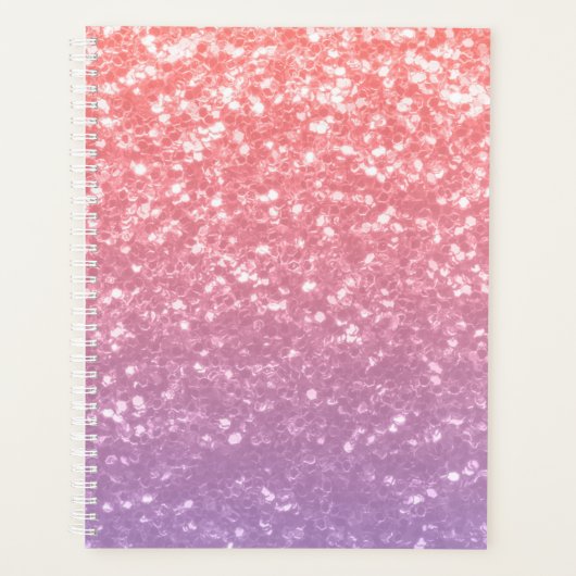Roos roze paarse lavendel faux schittert glitters planner (Voorkant)