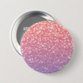 Roos roze paarse lavendel faux schittert glitters ronde button 7,6 cm (Voorkant /achterkant)