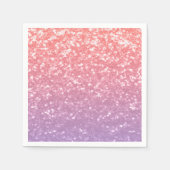 Roos roze paarse lavendel faux schittert glitters servet (Voorkant)