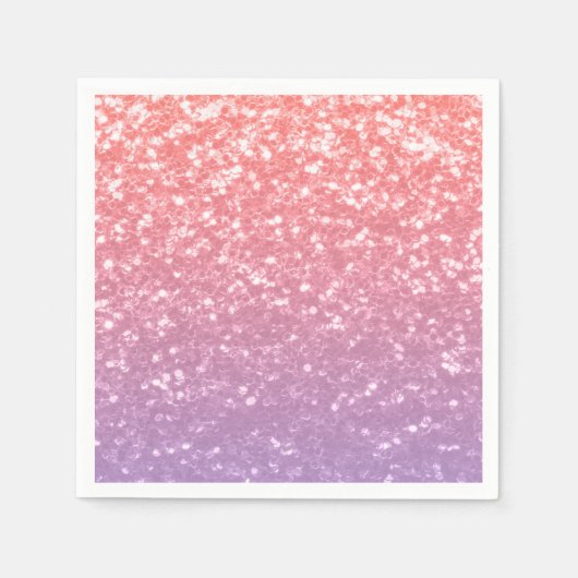 Roos roze paarse lavendel faux schittert glitters servet (Voorkant)