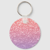 Roos roze paarse lavendel faux schittert glitters sleutelhanger (Achterkant)