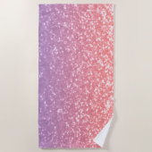 Roos roze paarse lavendel faux schittert glitters strandlaken (Voorkant)