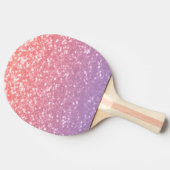 Roos roze paarse lavendel faux schittert glitters tafeltennisbatje (Zijkant)