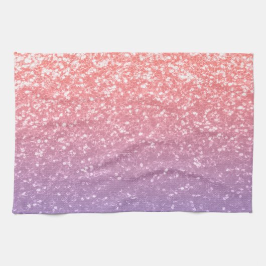 Roos roze paarse lavendel faux schittert glitters theedoek (Horizontaal)