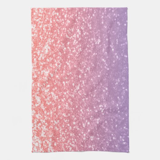 Roos roze paarse lavendel faux schittert glitters theedoek (Verticaal)