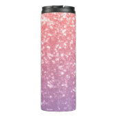 Roos roze paarse lavendel faux schittert glitters thermosbeker (Achterkant)