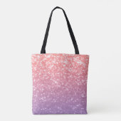 Roos roze paarse lavendel faux schittert glitters tote bag (Achterkant)