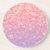 Roos roze paarse lavendel faux schittert glitters zandsteen onderzetter (Voorkant)