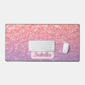 Roos roze paarse lavendel sparkles Custom Name Bureaumat (Keyboard & Muis)