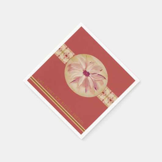 Roos roze patroon met Floral geaccentreerd Servet (Hoek)