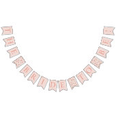 Roos Roze & Perzik Bloemen Bunting Banner (Alle)