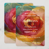 Roos Roze Perzik Geel Bloemen Verjaardag Kaart (Voorkant / Achterkant)