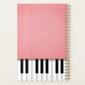 Roos roze Piano-toetsenbord - Aangepaste muziek Planner (Achterkant)
