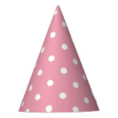 Roos Roze poka Dot Birthday Party Petten Feesthoedjes (Voorkant)