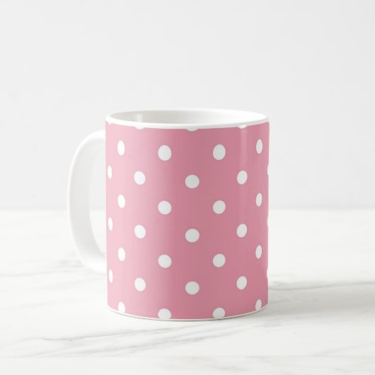 Roos Roze poka Dot Coffee Mok Sjabloon (Voorkant links)