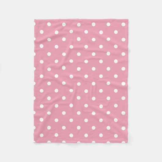 Roos Roze poka Dot Fleece Blanket (Voorkant)