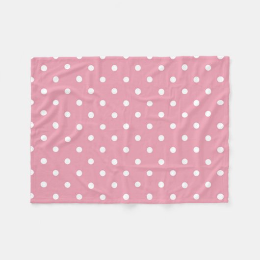 Roos Roze poka Dot Fleece Blanket Deken (Voorkant (Horizontaal))