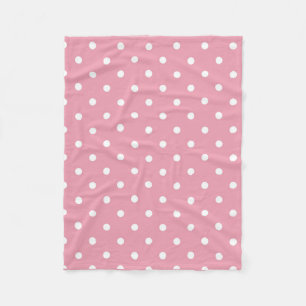 Roos Roze poka Dot Fleece Blanket Deken