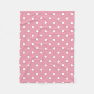 Roos Roze poka Dot Fleece Blanket Deken