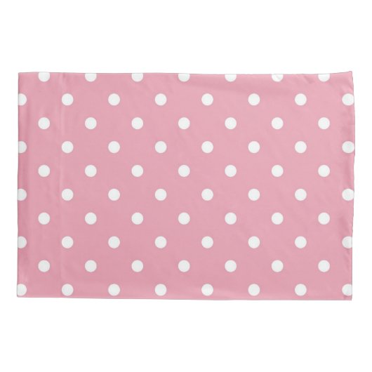 Roos Roze poka Dot Pillowcase Kussensloop (Achterkant)