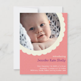 Roos roze polka stit rosette foto schattige baby g aankondiging