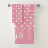 Roos roze pooldots bad handdoek (Insitu)