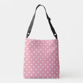 Roos roze pooldots crossbody tas (Achterkant)