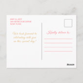 Roos Roze Princess Floral Quinceañera Briefkaart (Achterkant)