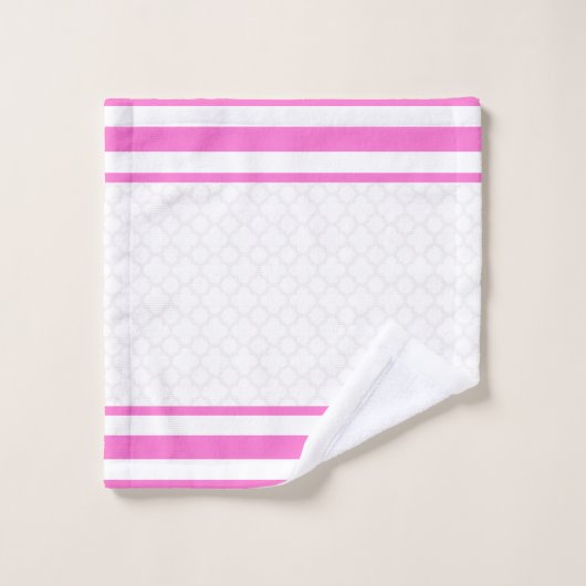 Roos Roze Quatrefoil keukenset Bad Handdoek (Wasdoekje)