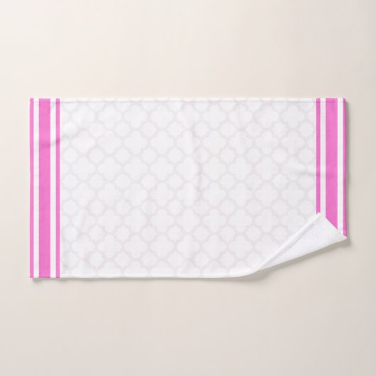 Roos Roze Quatrefoil keukenset Bad Handdoek (Handdoek)