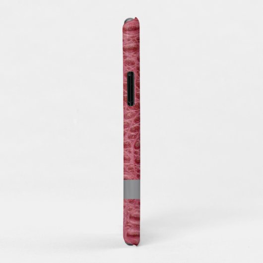 Roos roze retiel digitaal leder Silver Metal Case-Mate iPhone Case (Achterkant/rechts)