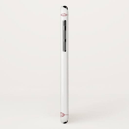 Roos Roze Rhinestone Naam Foto Case-Mate iPhone Case (Achterkant/links)